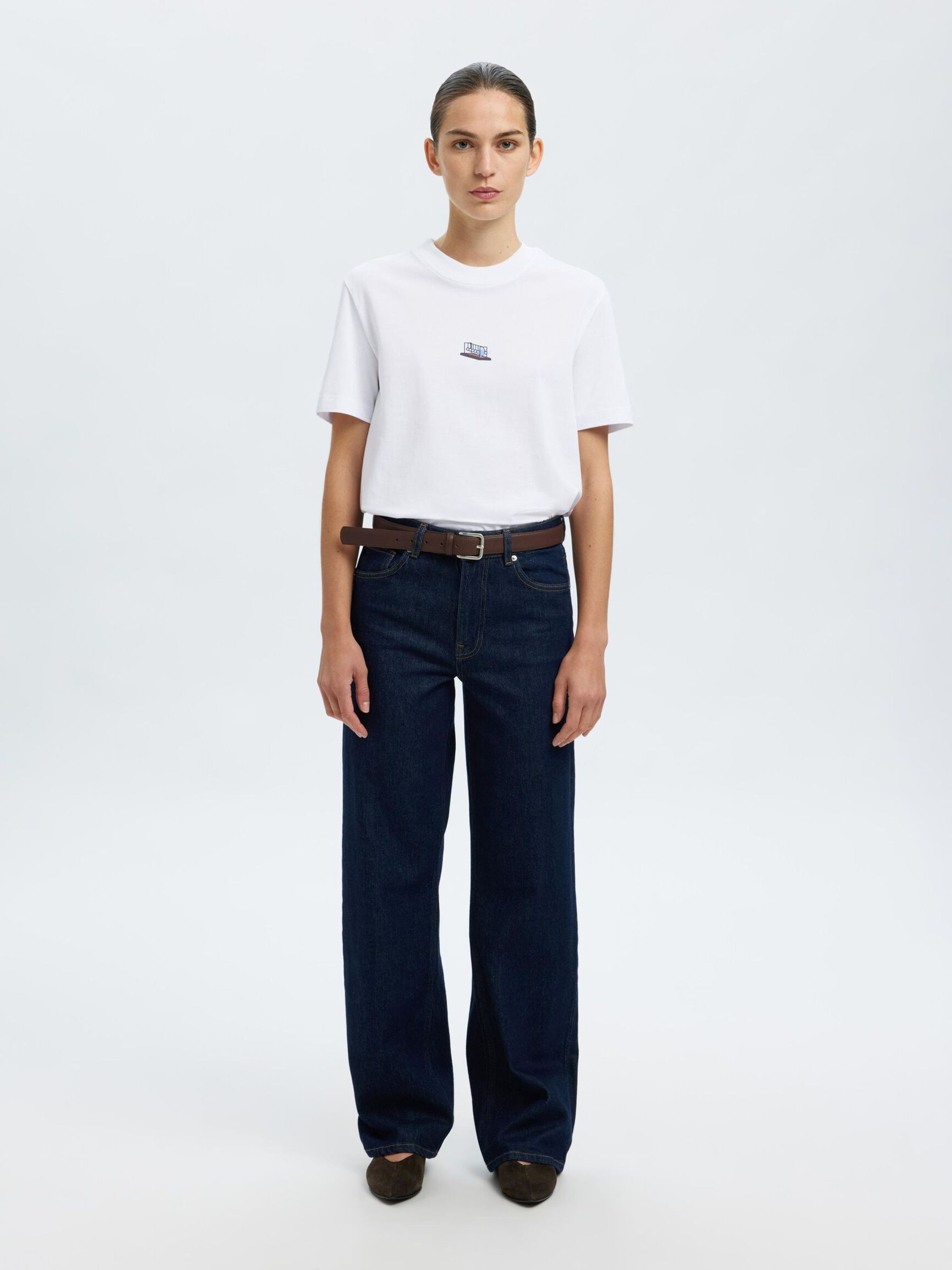 COTTON PRINTED T-SHIRT, Bright White, highres