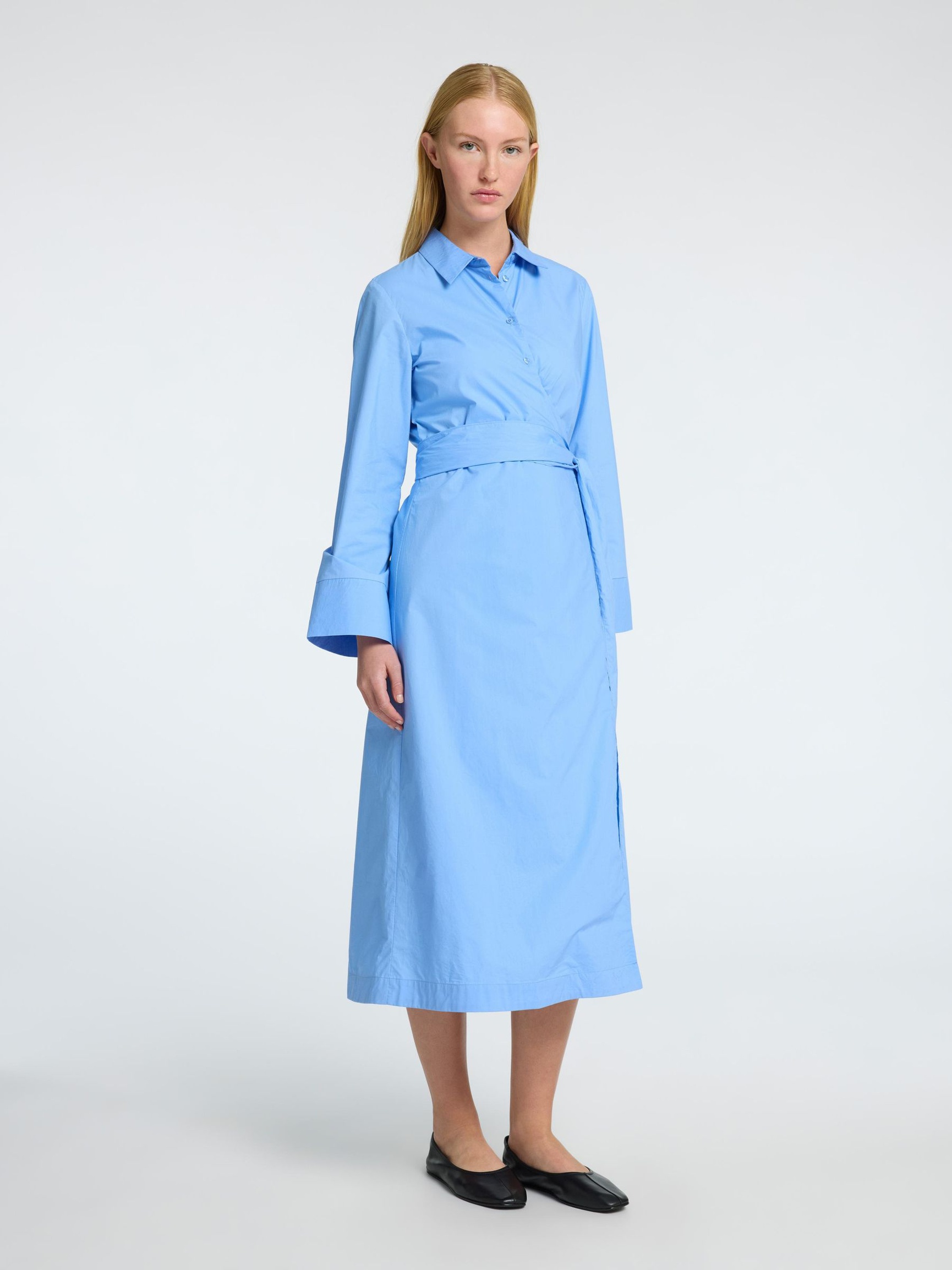 TAILLEUR ROBE CACHE-CŒUR, Cornflower Blue, highres