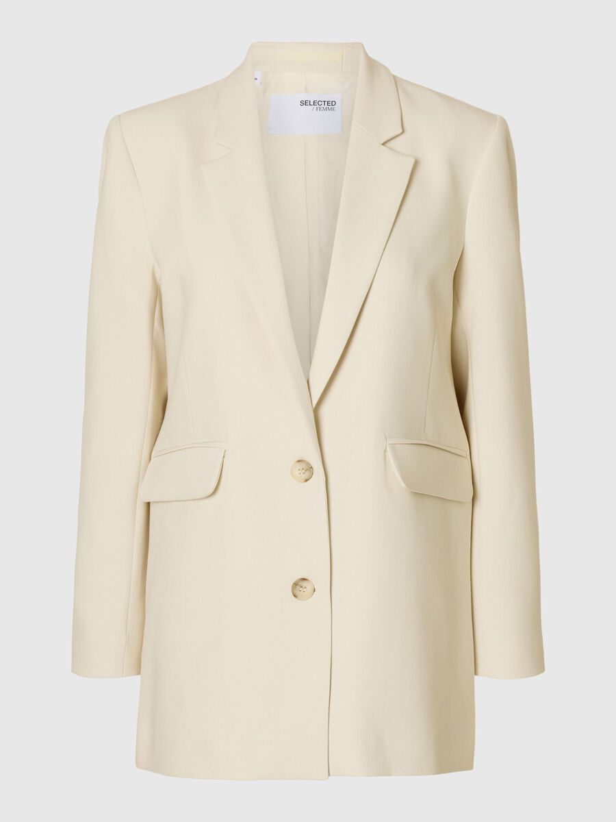 Selected RELAXED FIT SINGLE-BREASTED BLAZER, Birch, highres - 16096586_Birch_001.jpg