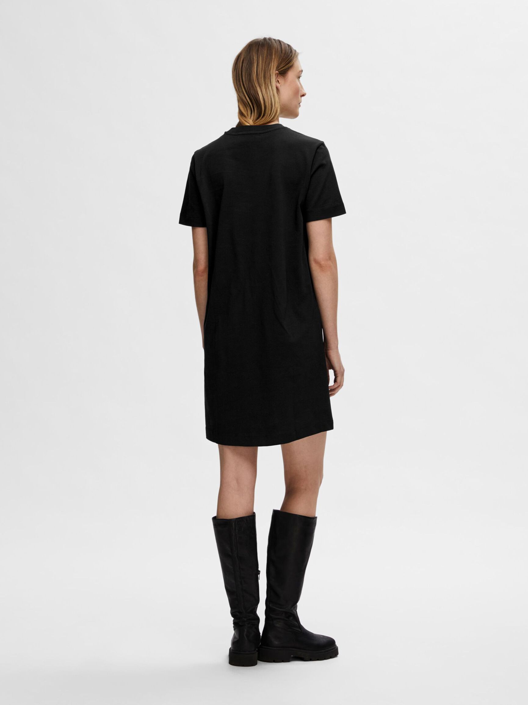 KORTÄRMAD KORT KLÄNNING, Black, highres