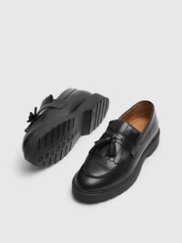 LEDER KILTIE HALBSCHUHE, Black, highres