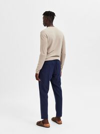 SLIM TAPERED LINEN BLEND TROUSERS, Dark Sapphire, highres