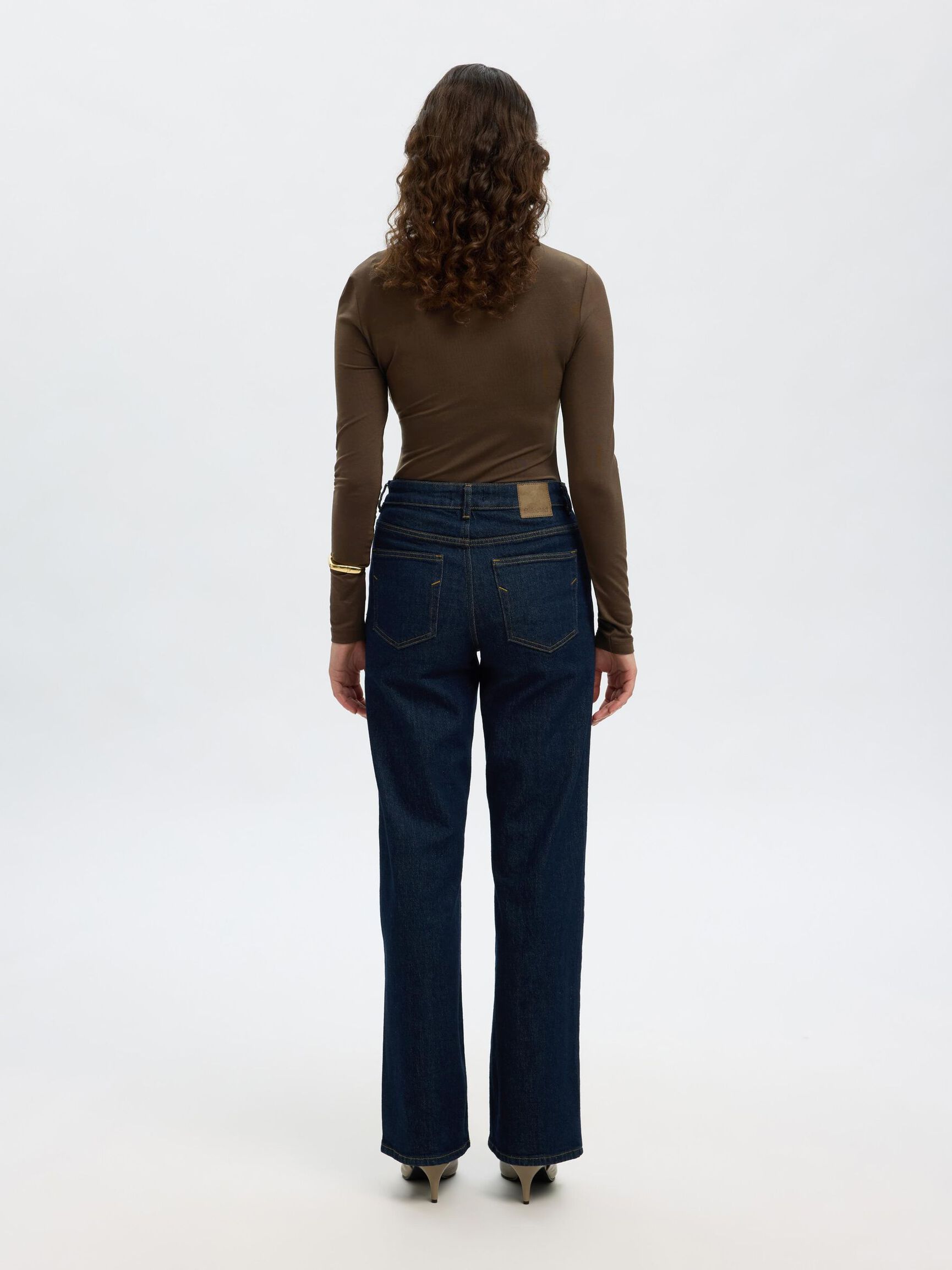 DRAPED LONG SLEEVED TOP, Delicioso, highres