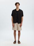 Selected SATIN SHORT SLEEVED SHIRT, Black, highres - 16098137_Black_005.jpg