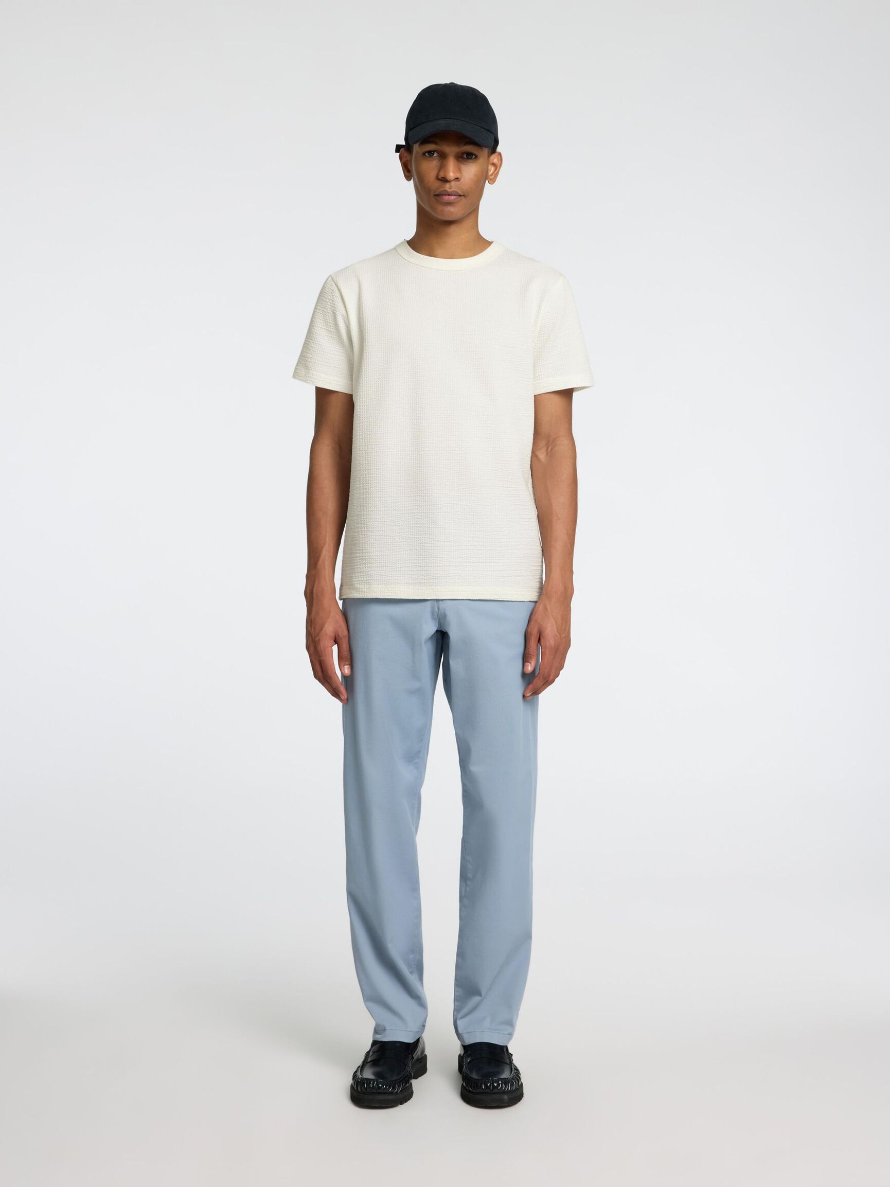 SEERSUCKER T-SHIRT, Egret, highres