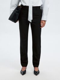 PANTALONI STRETTI IN FONDO, Black, highres