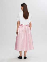 METALLIC JAQUARD MAXI SKIRT, Cradle Pink, highres