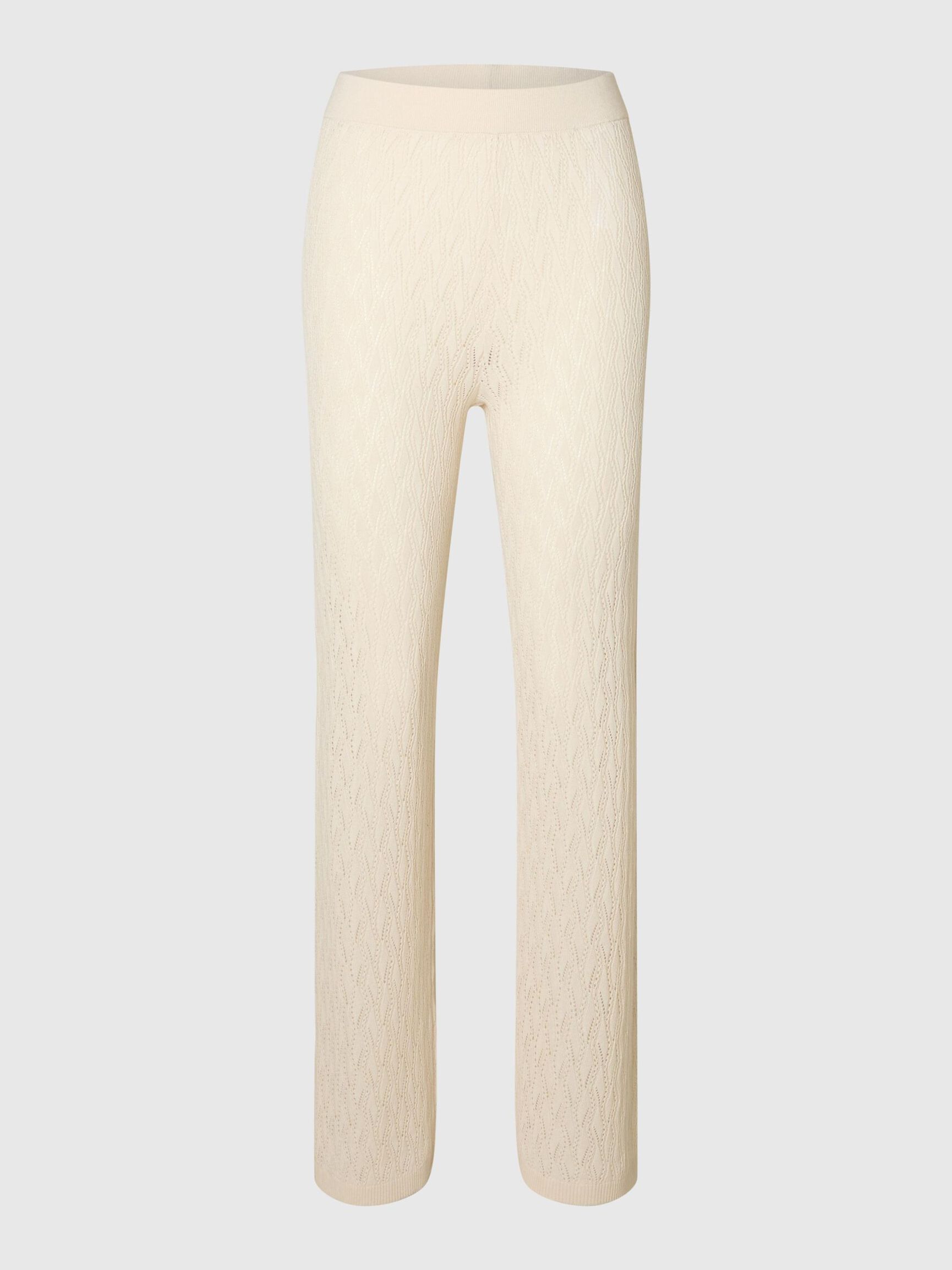 GEBREIDE HIGH-WAIST BROEK, Birch, highres