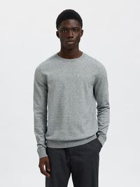 MANCHES LONGUES PULL EN MAILLE, Light Grey Melange, highres