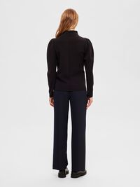 DRAPED TOP, Black, highres