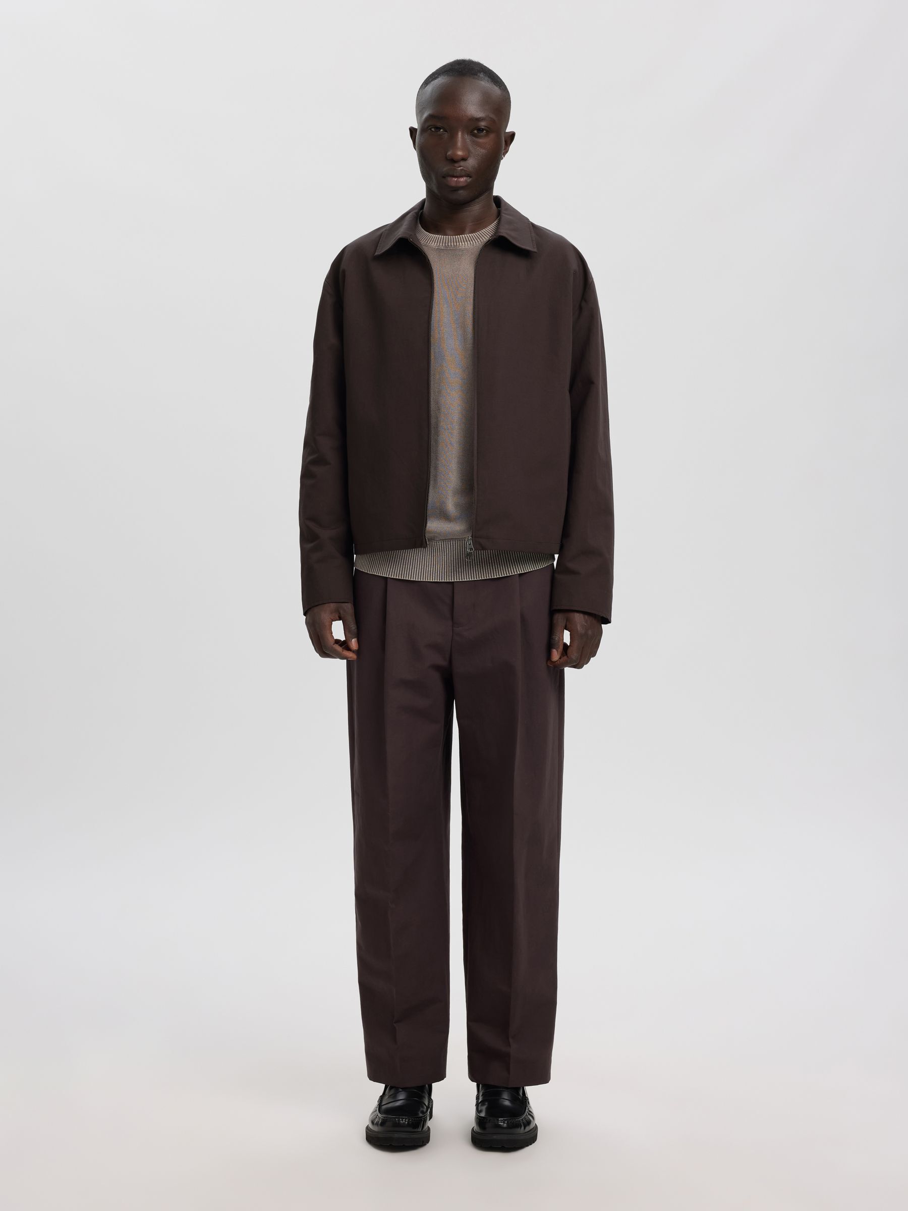 LINEN BLEND OVERSHIRT, Licorice, highres