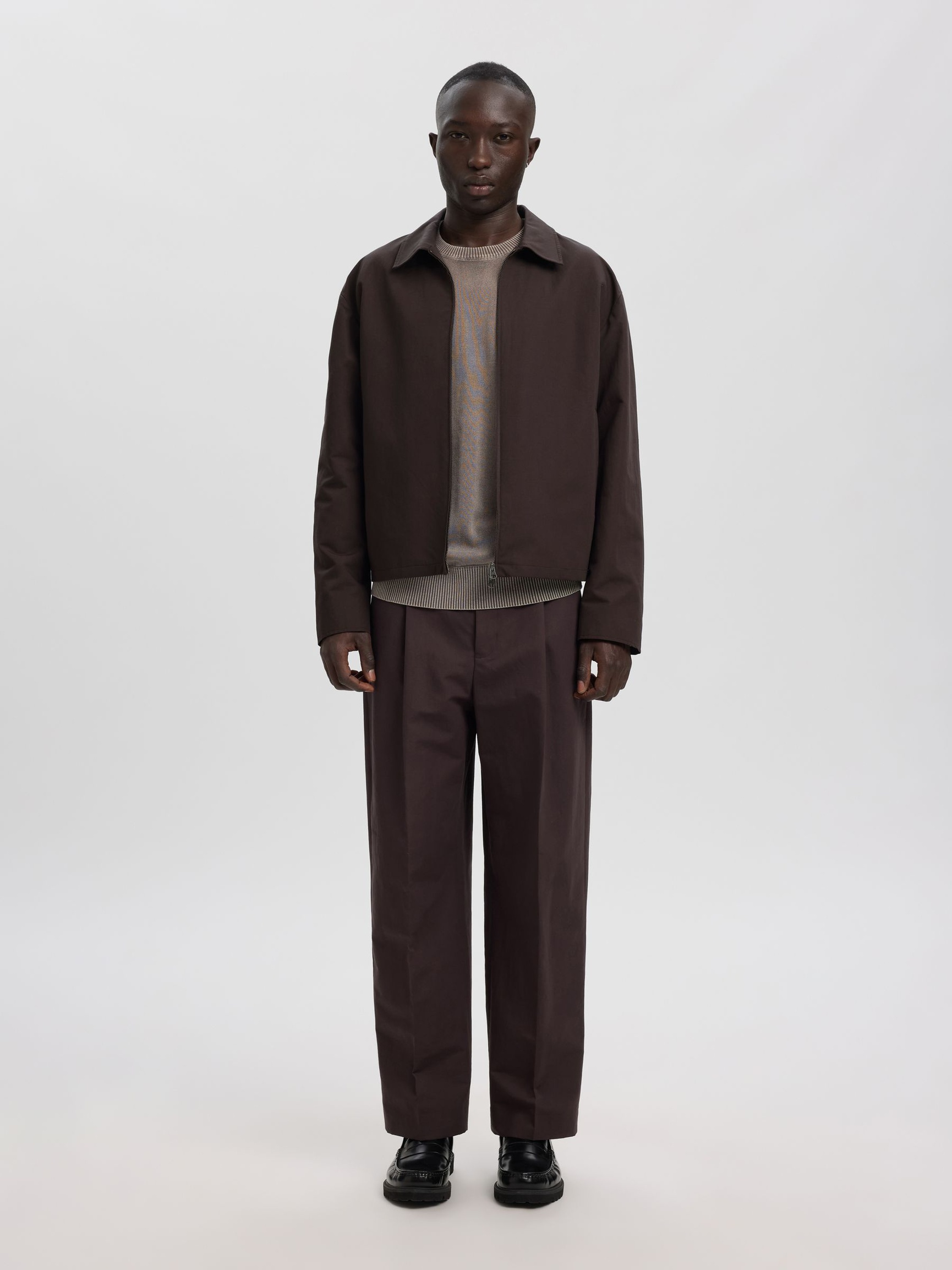 LINEN BLEND OVERSHIRT, Licorice, highres