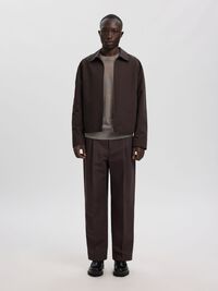 LINEN BLEND OVERSHIRT, Licorice, highres