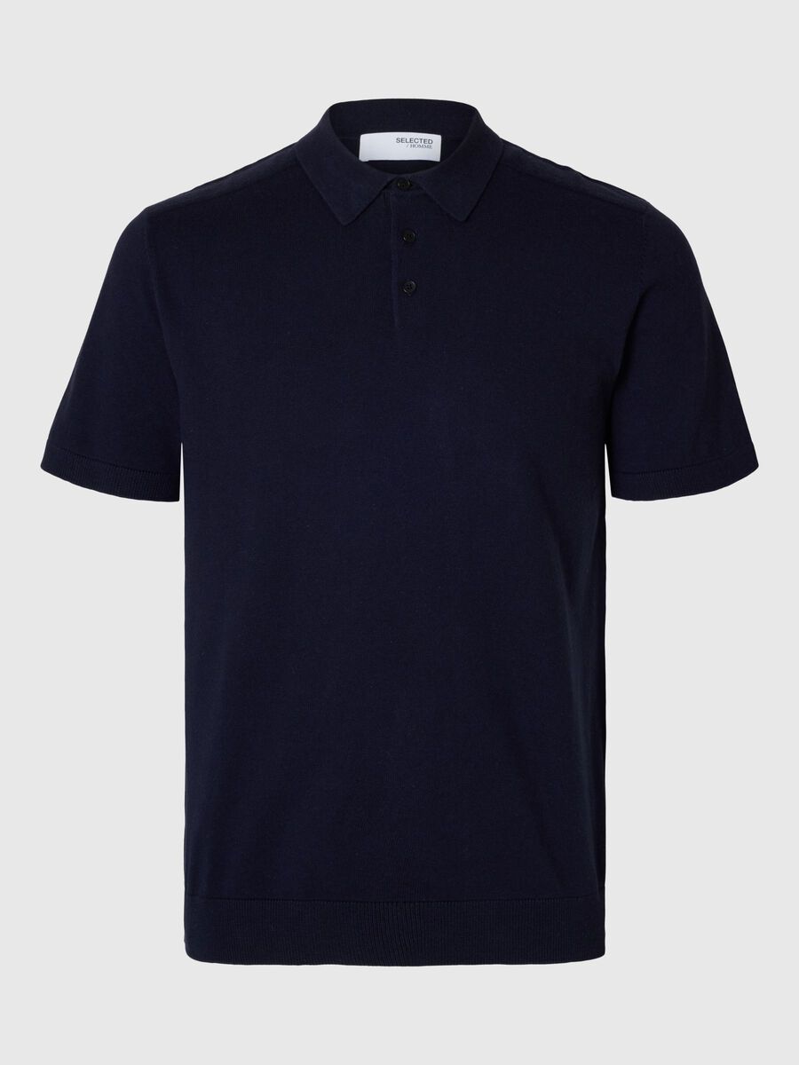 Selected GESTRICKTES POLO SHIRT, Navy Blazer, highres - 16092437_NavyBlazer_1078017_001.jpg