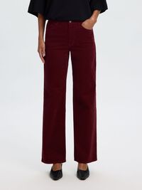 WIDE FIT CORDUROY TROUSERS, Tawny Port, highres