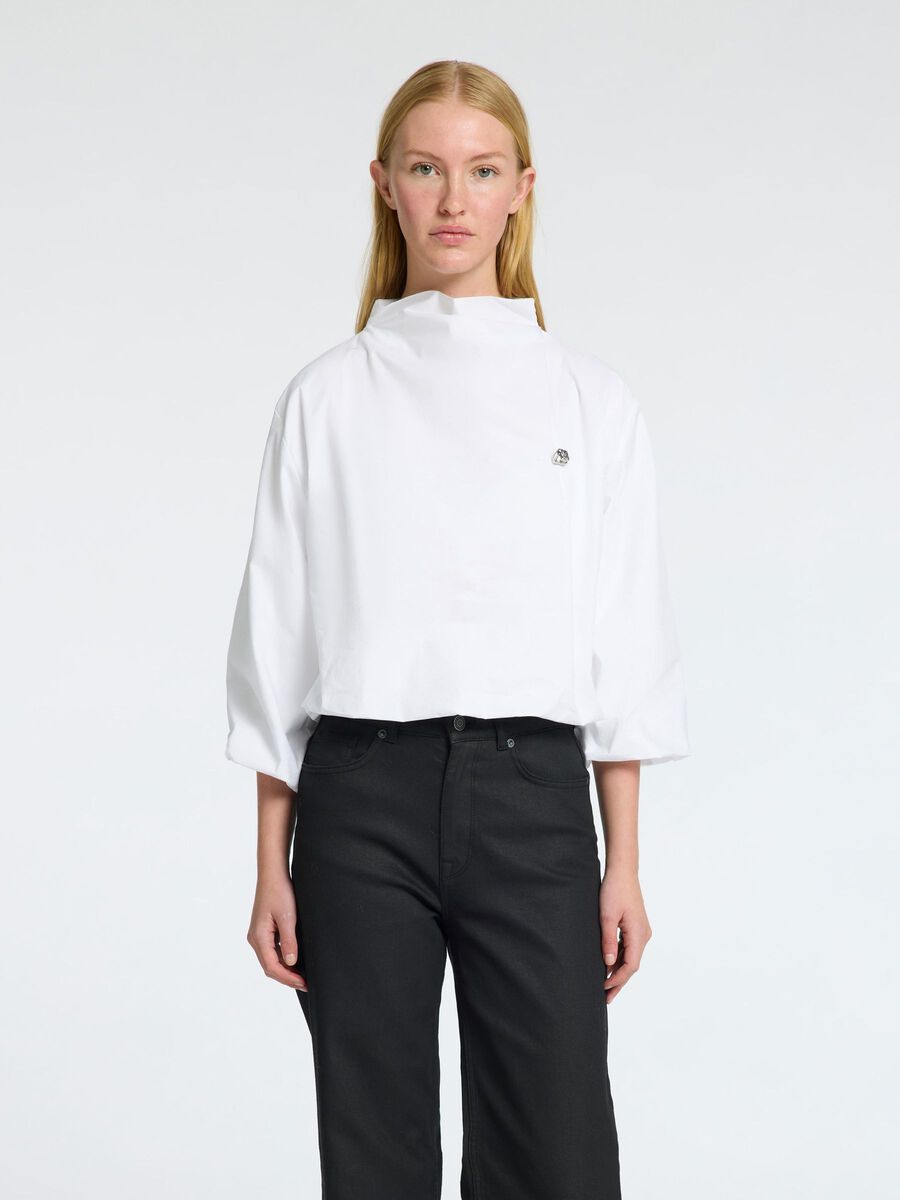Selected VOLUMINEUS BLOUSE MET 3/4 MOUWEN, Bright White, highres - 16098787_BrightWhite_003.jpg