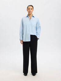 KLASSIEKE WIDE LEG BROEK, Black, highres