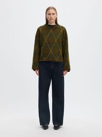 ARGYLE KNITTED JUMPER, Kalamata, highres