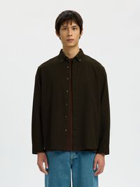 100% COTTON BUTTON-DOWN SHIRT, Forest Night, highres