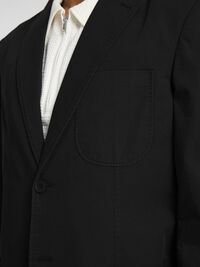 100% COTTON BLAZER, Black, highres