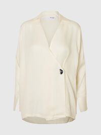 ASYMMETRIC LONG SLEEVED SHIRT, Gardenia, highres