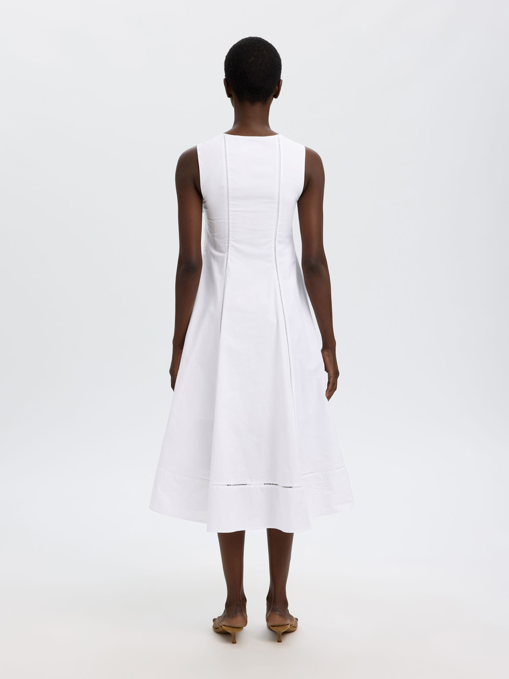 KATOENEN MAXI-JURK, Bright White, highres