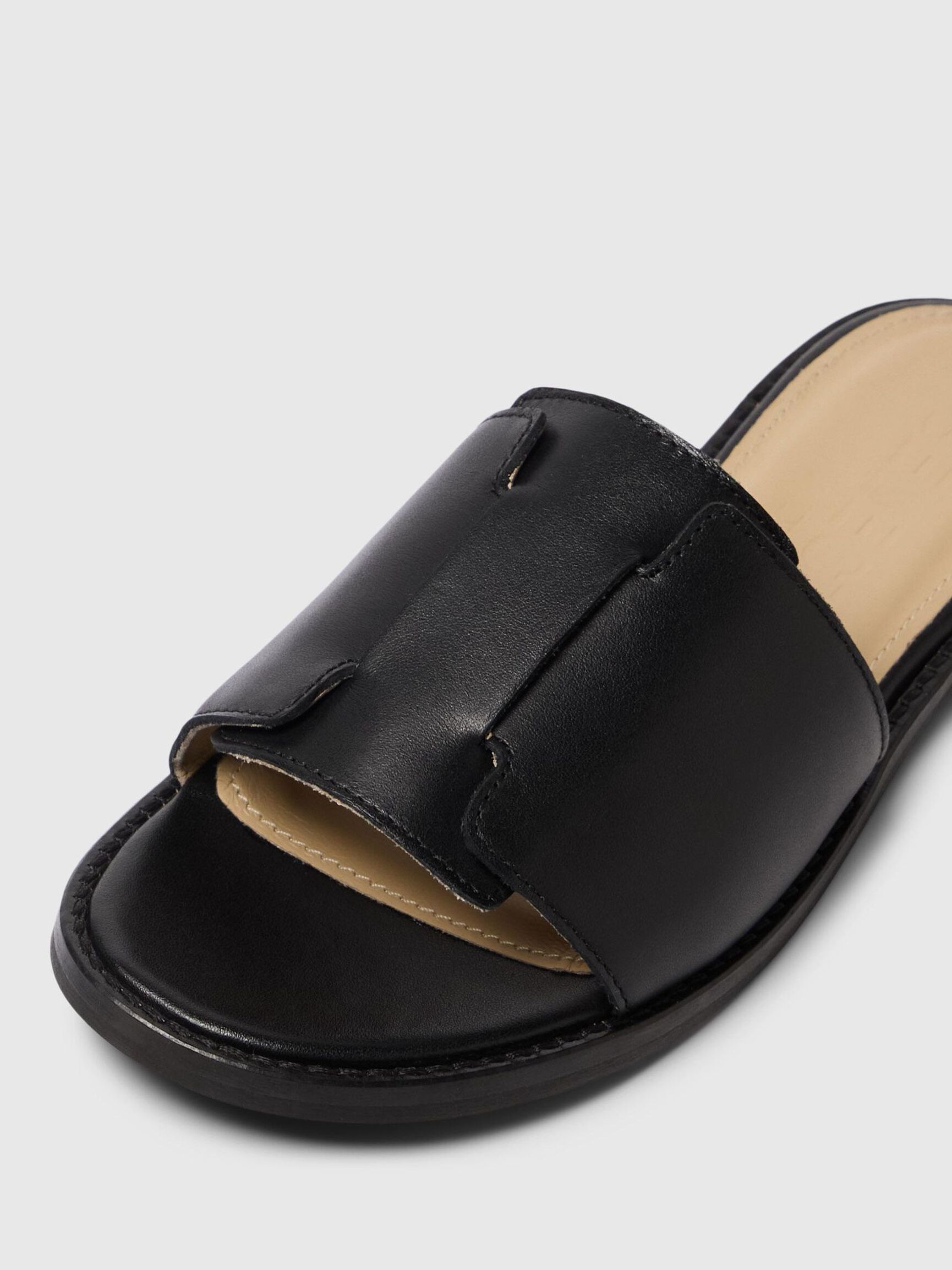 LÆDER SANDALER, Black, highres