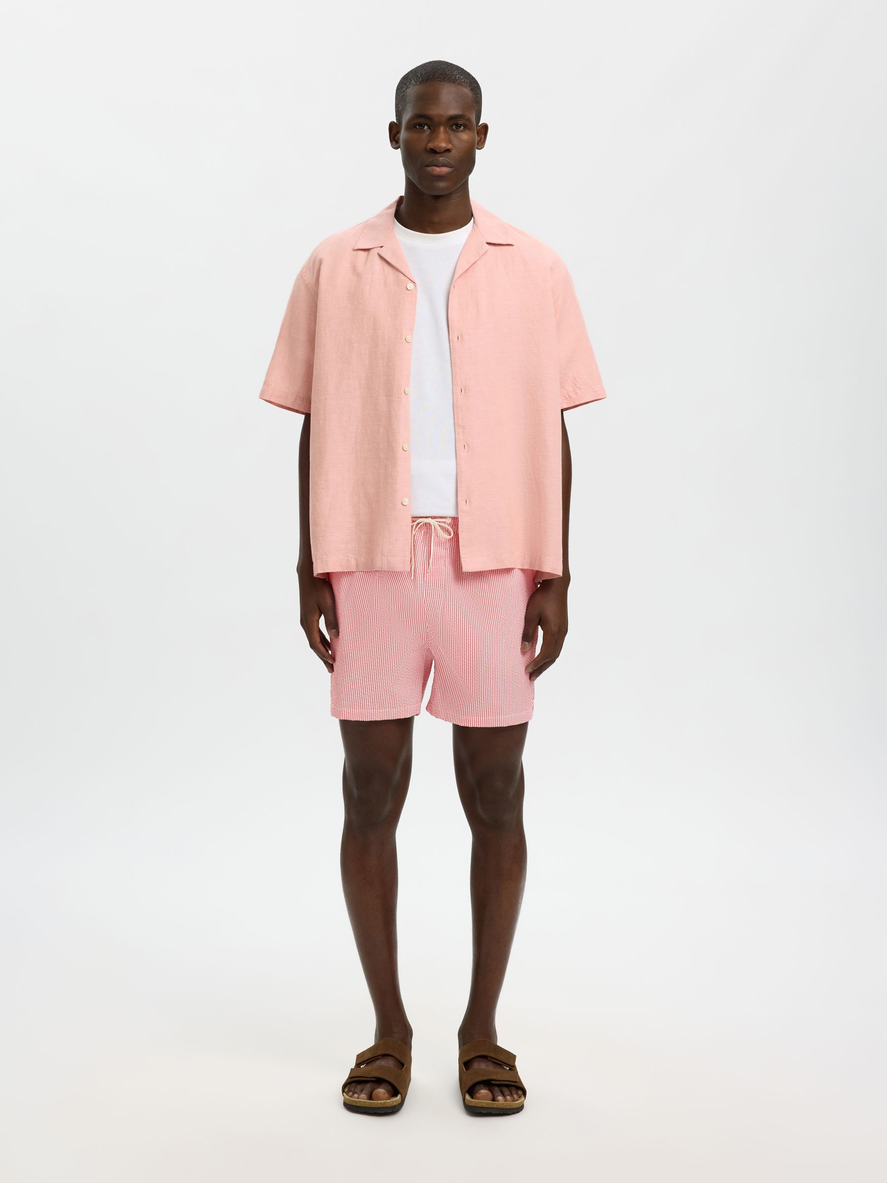 SEERSUCKER BADESHORTS, Poinsettia, highres