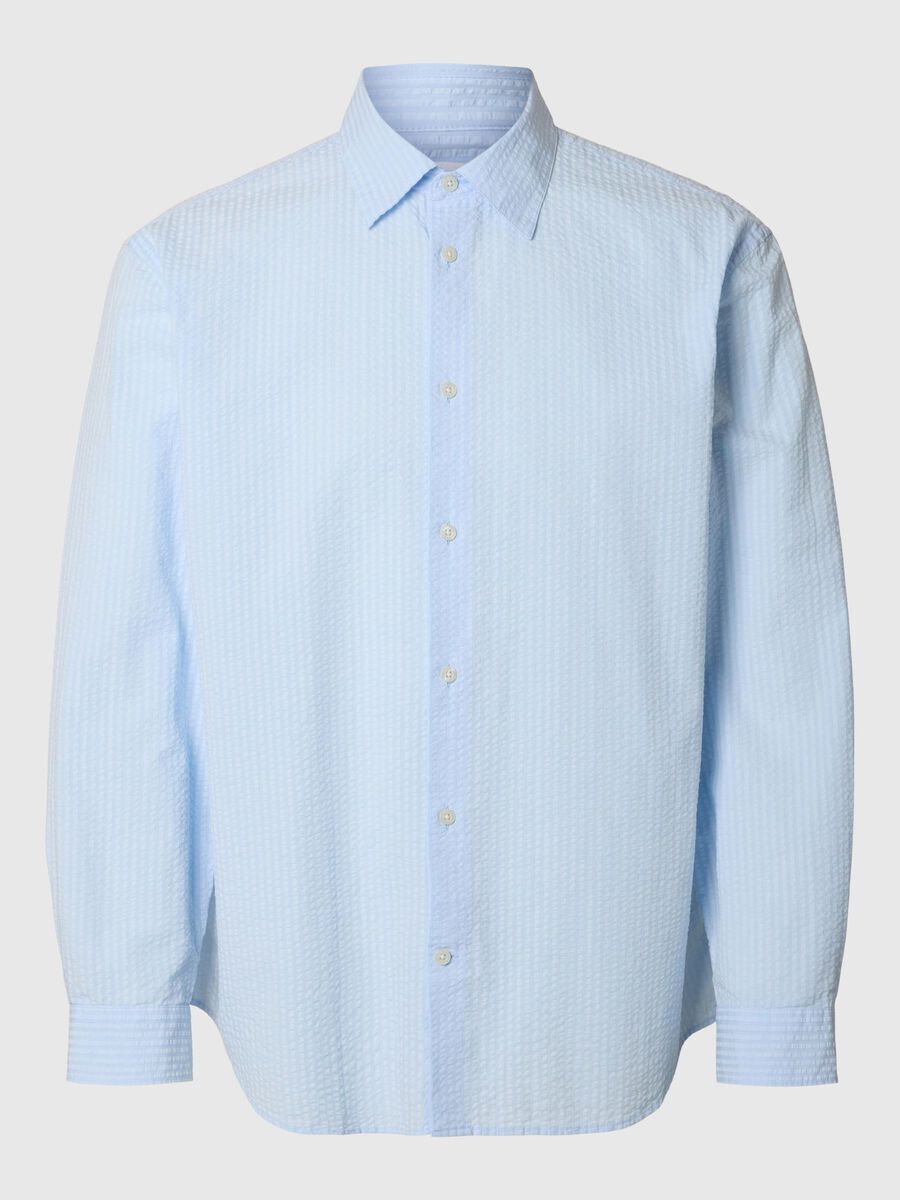 Selected SEERSUCKER LONG SLEEVED SHIRT, Cashmere Blue, highres - 16096884_CashmereBlue_001.jpg
