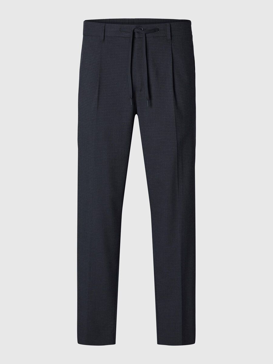 Selected VISKOSEBLANDING PLISSERT BUKSER, Dark Navy, highres - 16094358_DarkNavy_1121269_001.jpg