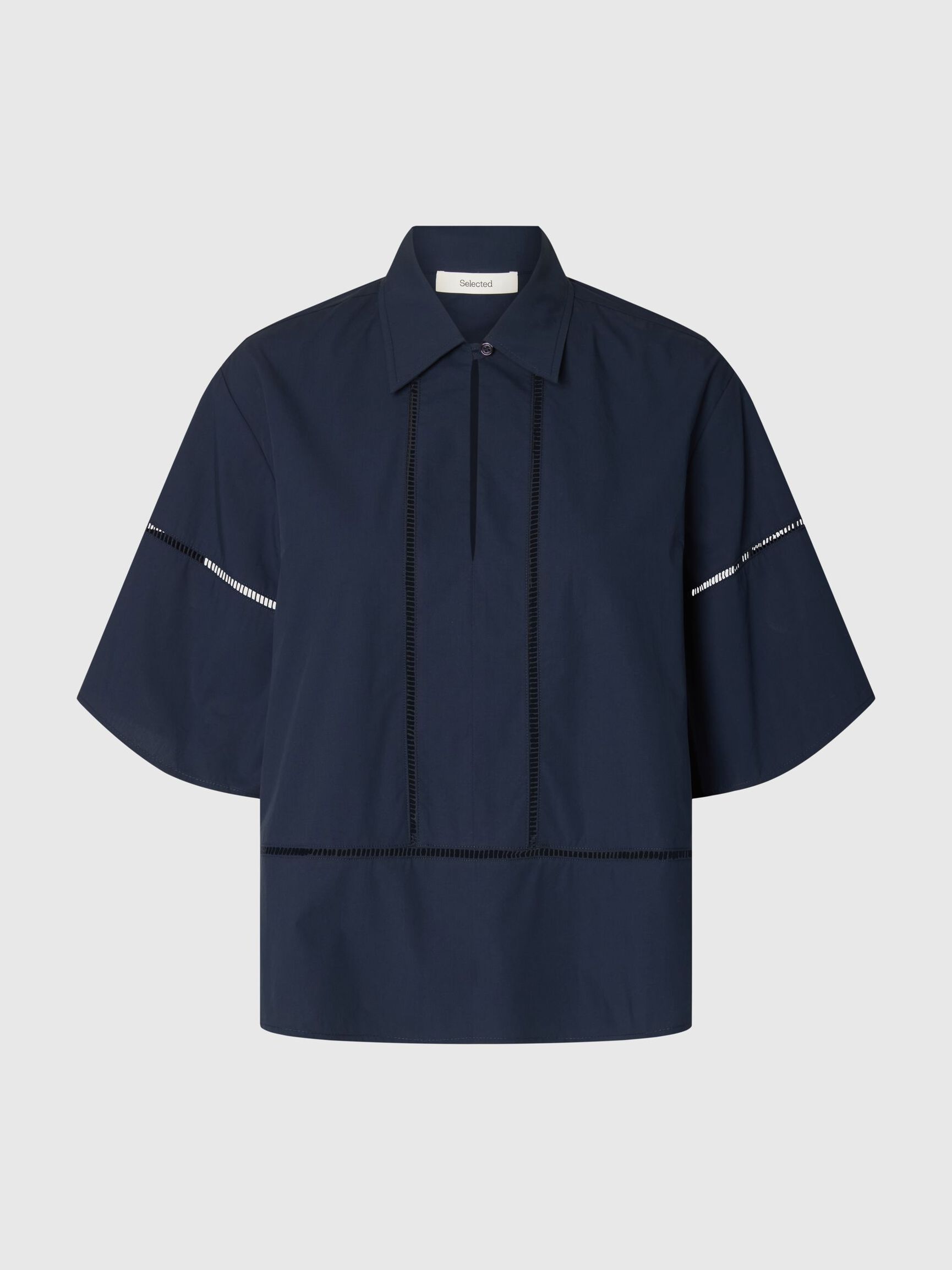 COTTON SHORT SLEEVED SHIRT, Dark Sapphire, highres