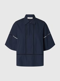 COTTON SHORT SLEEVED SHIRT, Dark Sapphire, highres