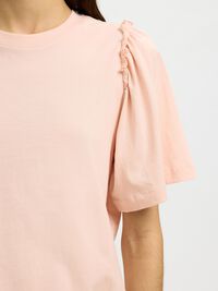 RUFFLED COTTON T-SHIRT, Pale Dogwood, highres