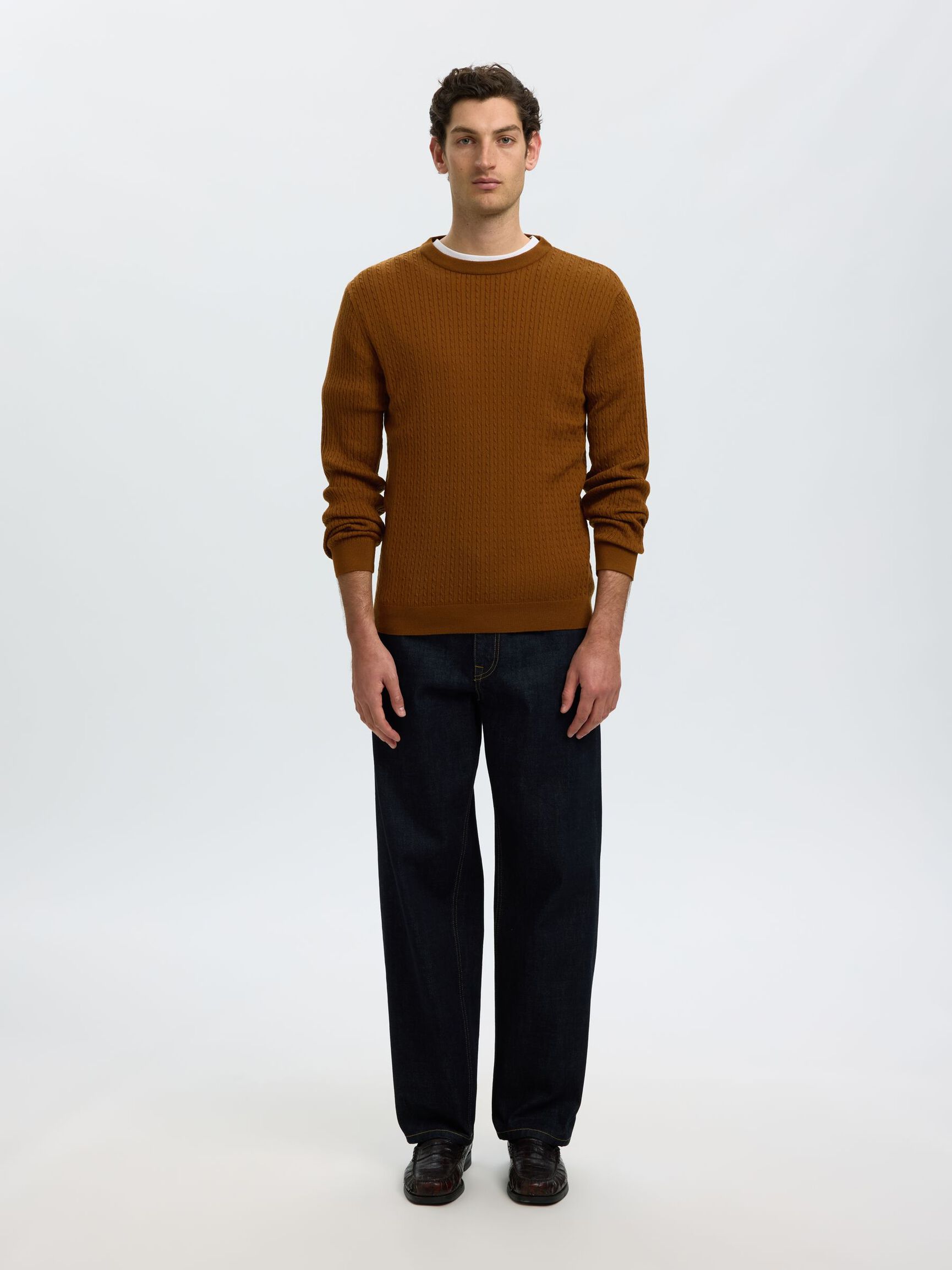 100% MERINO WOOL KNITTED PULLOVER, Monks Robe, highres