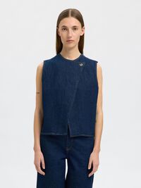 ÄRMELLOSE JEANSWESTE, Dark Blue Denim, highres