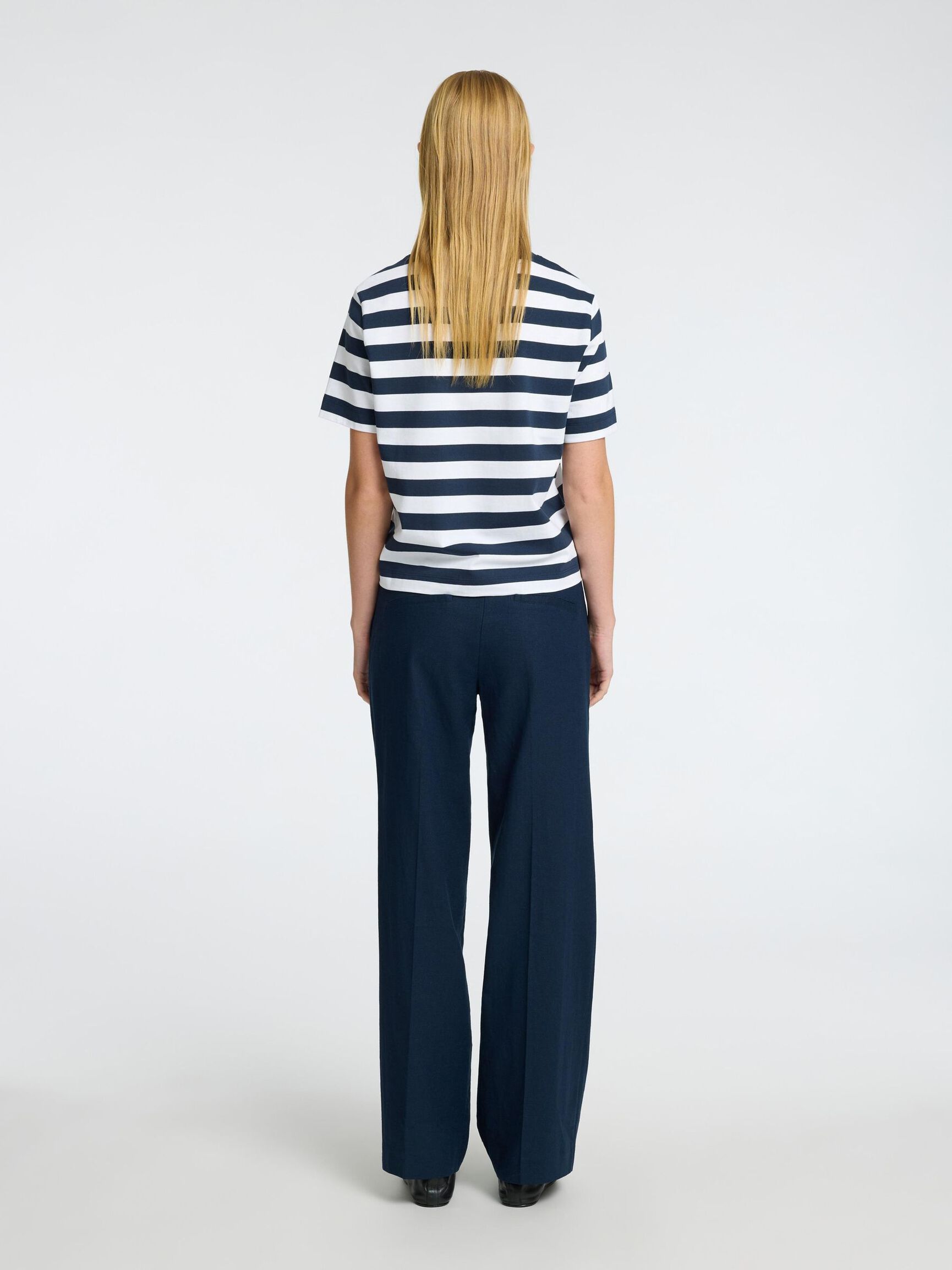 STRIPED BOXY FIT T-SHIRT, Dark Sapphire, highres