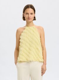 DETALLE DE FLECOS TOP CUELLO HALTER, Anise Flower, highres