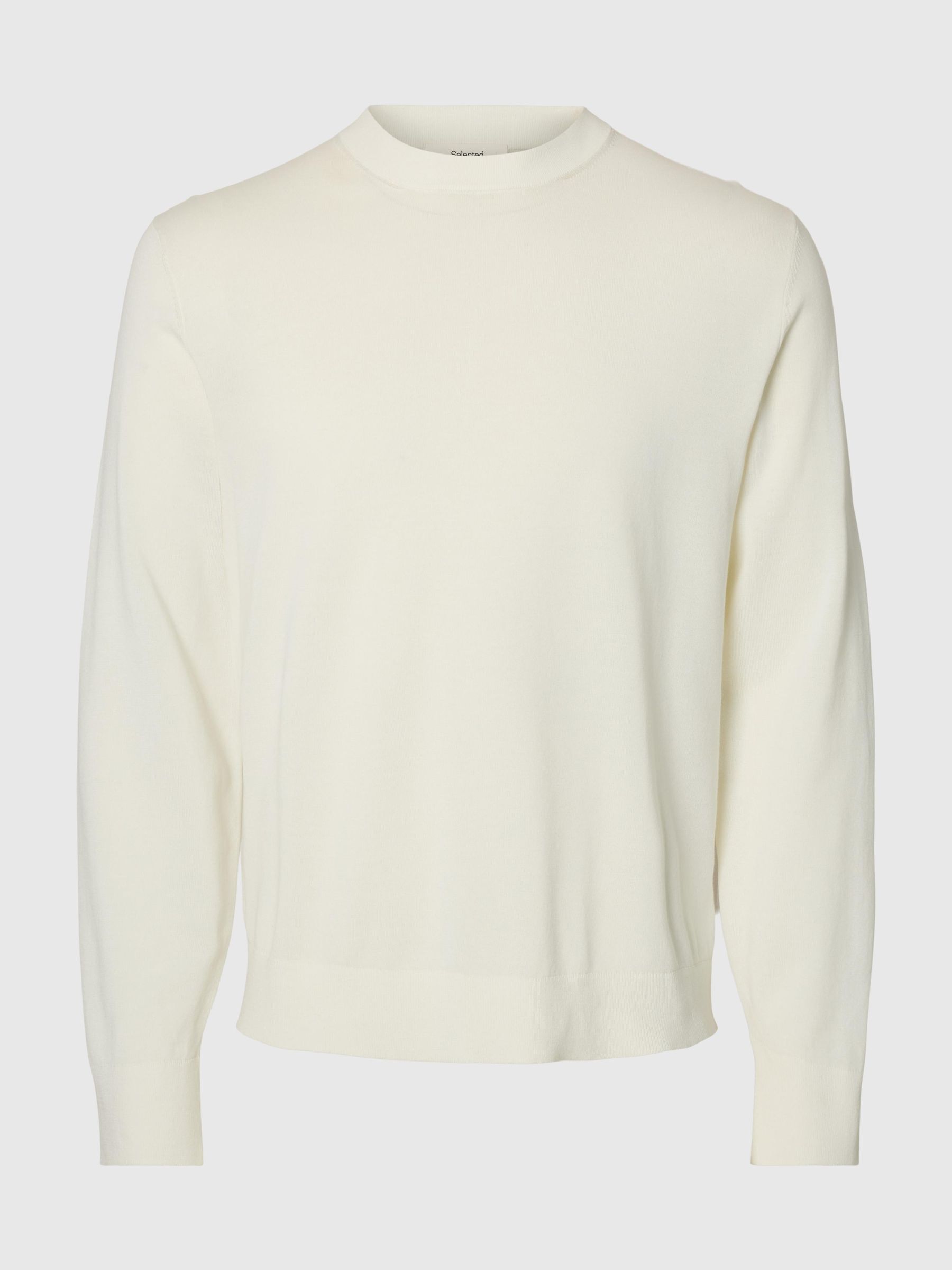 BAUMWOLL PULLOVER, Egret, highres