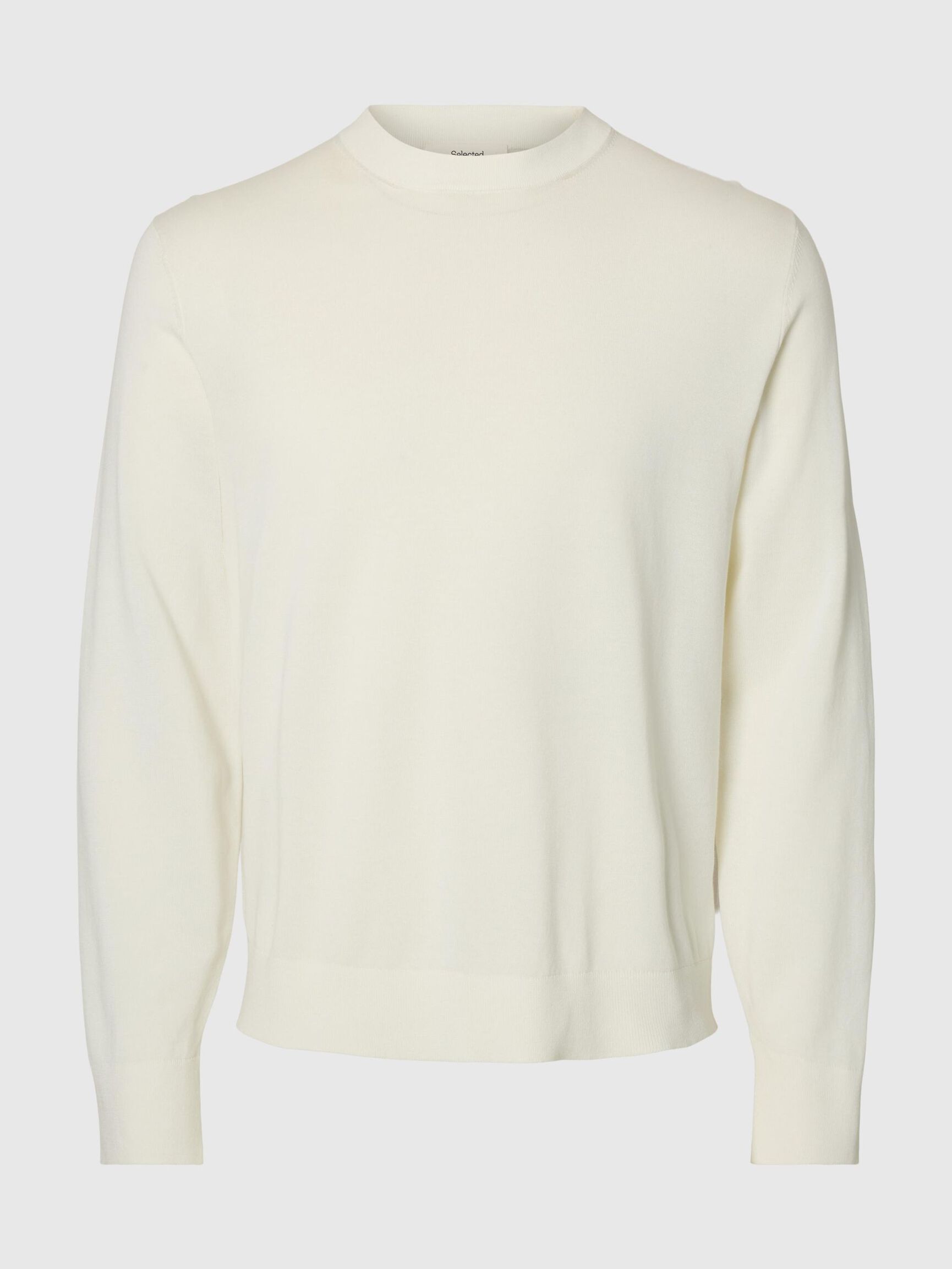 BAUMWOLL PULLOVER, Egret, highres
