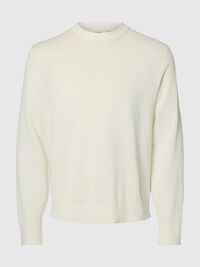 BAUMWOLL PULLOVER, Egret, highres