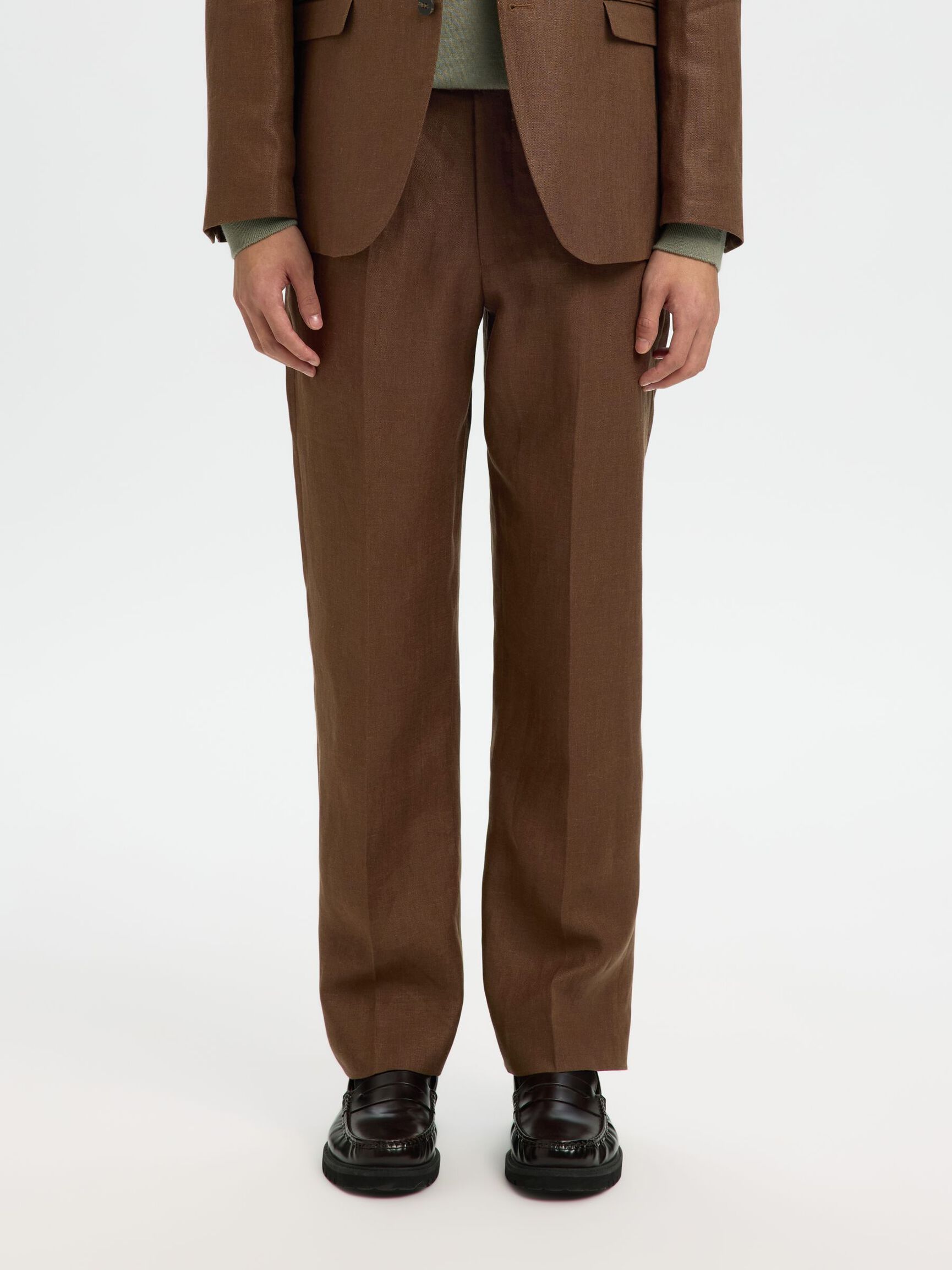 REGULAR FIT LINEN TROUSERS, Delicioso, highres