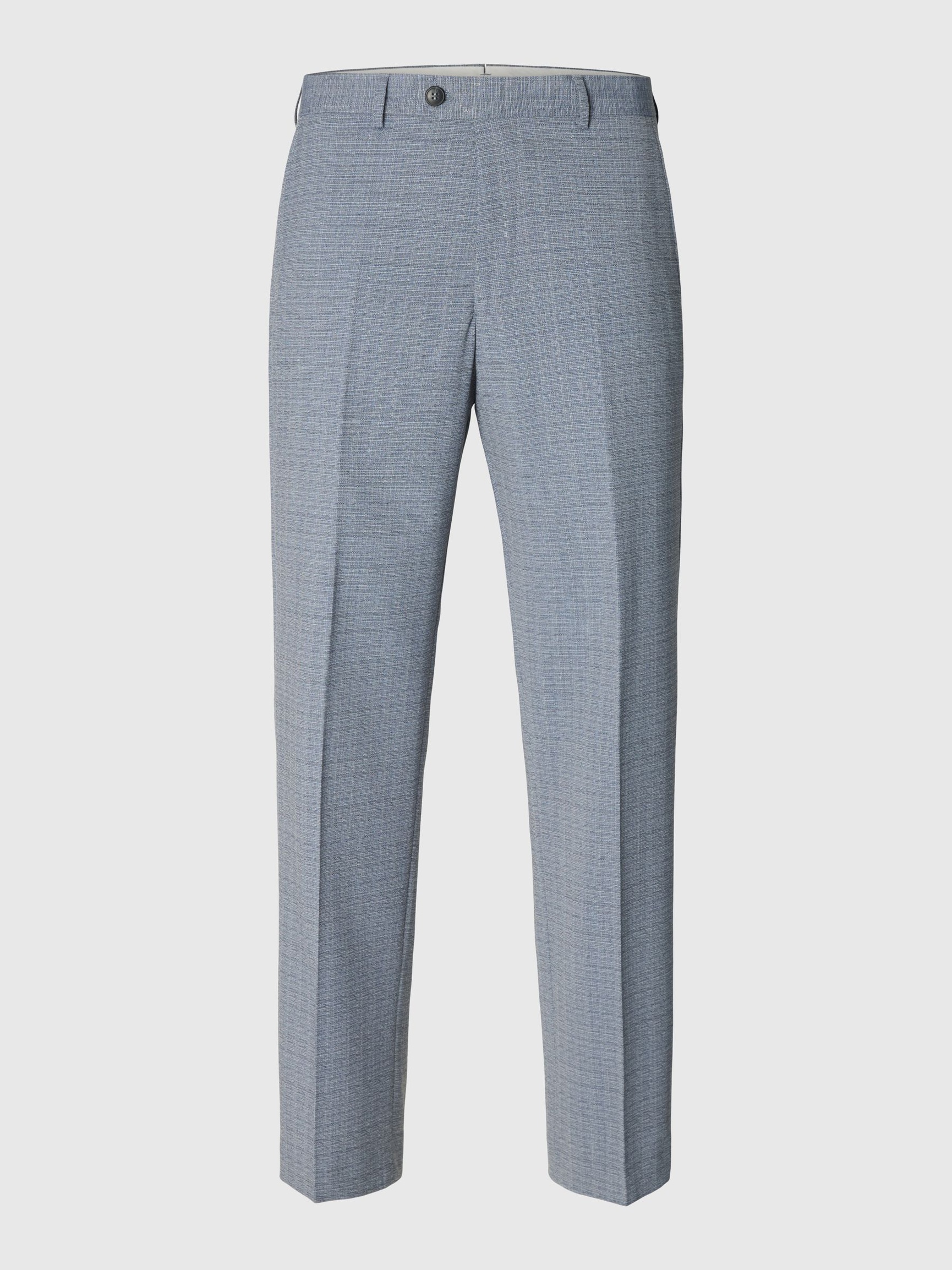 REGULAR FIT WOOL BLEND SUIT TROUSERS, Medium Blue Melange, highres