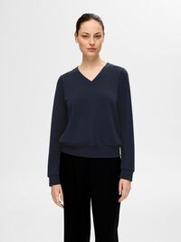 V-AUSSCHNITT PULLOVER, Dark Sapphire, highres