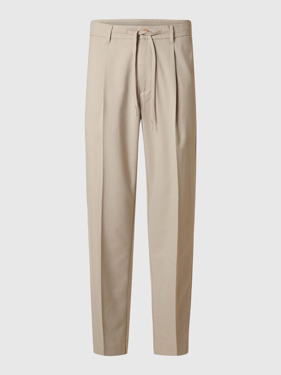 Selected VISKOSEMIX BUNDFALTEN HOSE, Pure Cashmere, highres - 16094358_PureCashmere_001.jpg