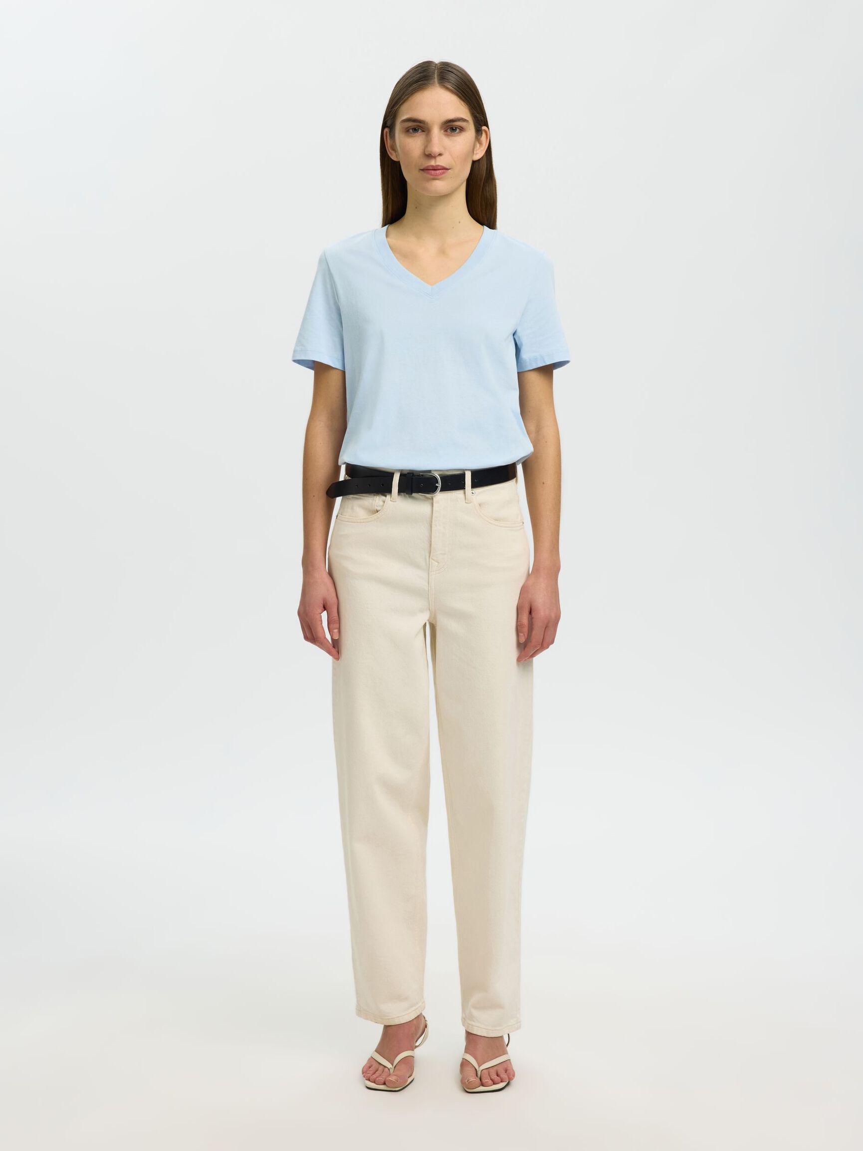 CLASSIC V-NECK T-SHIRT, Cashmere Blue, highres