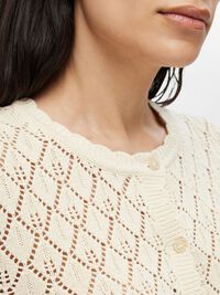 KORTE MOUWEN GEBREID VEST, Birch, highres