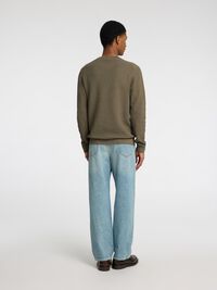 100% KATOEN PULLOVER MET RONDE HALS, Vetiver, highres