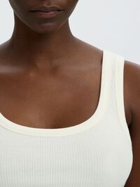 RIBBED COTTON TANK TOP, Snow White, highres