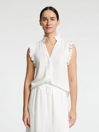 SLEEVELESS RUFFLE DETAIL TOP, Snow White, highres