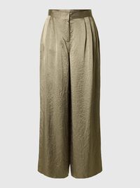 EXTRA WIJD SATIJNEN BROEK, Vetiver, highres